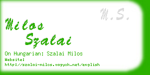 milos szalai business card